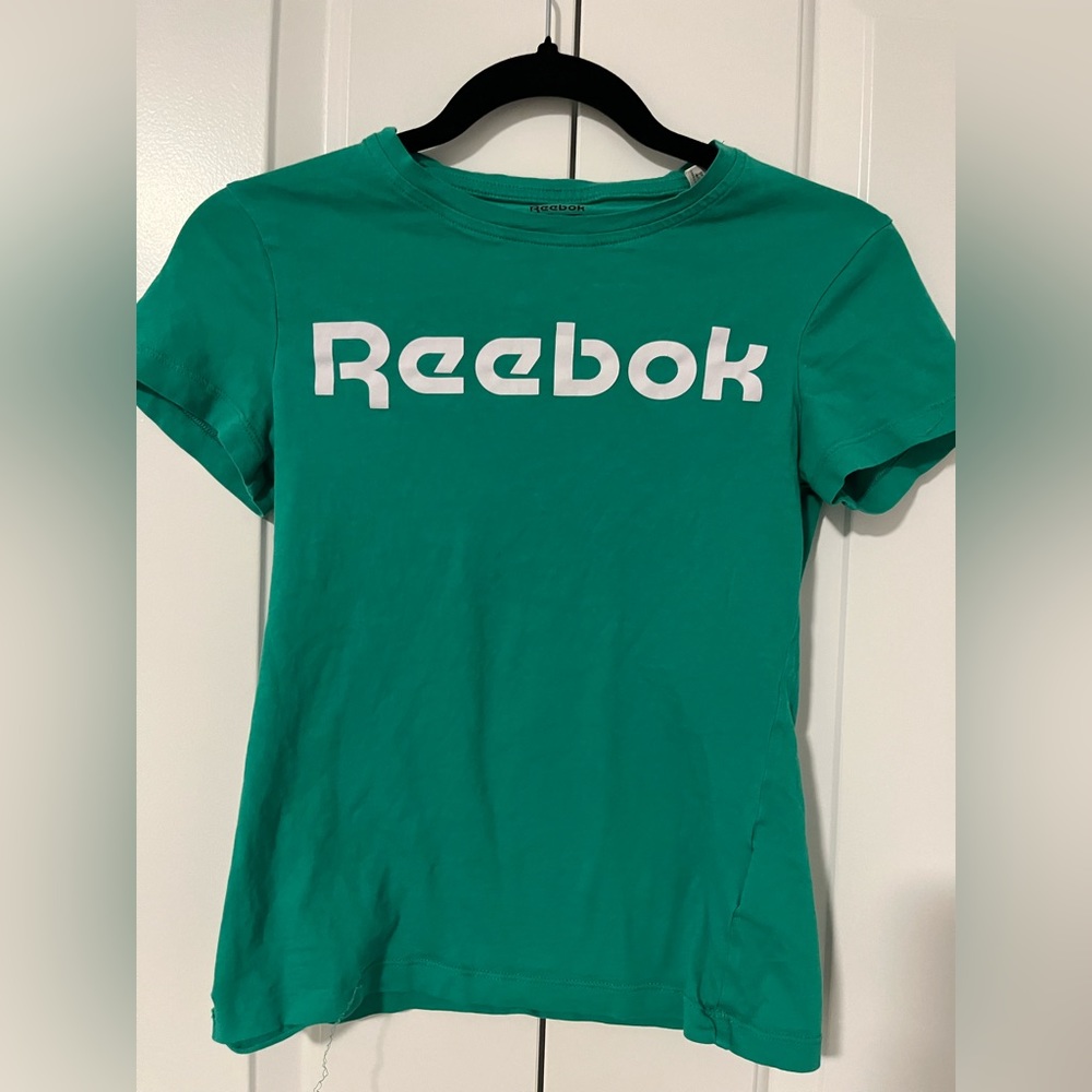 Reebok 2XS emerald green fitted t-shirt